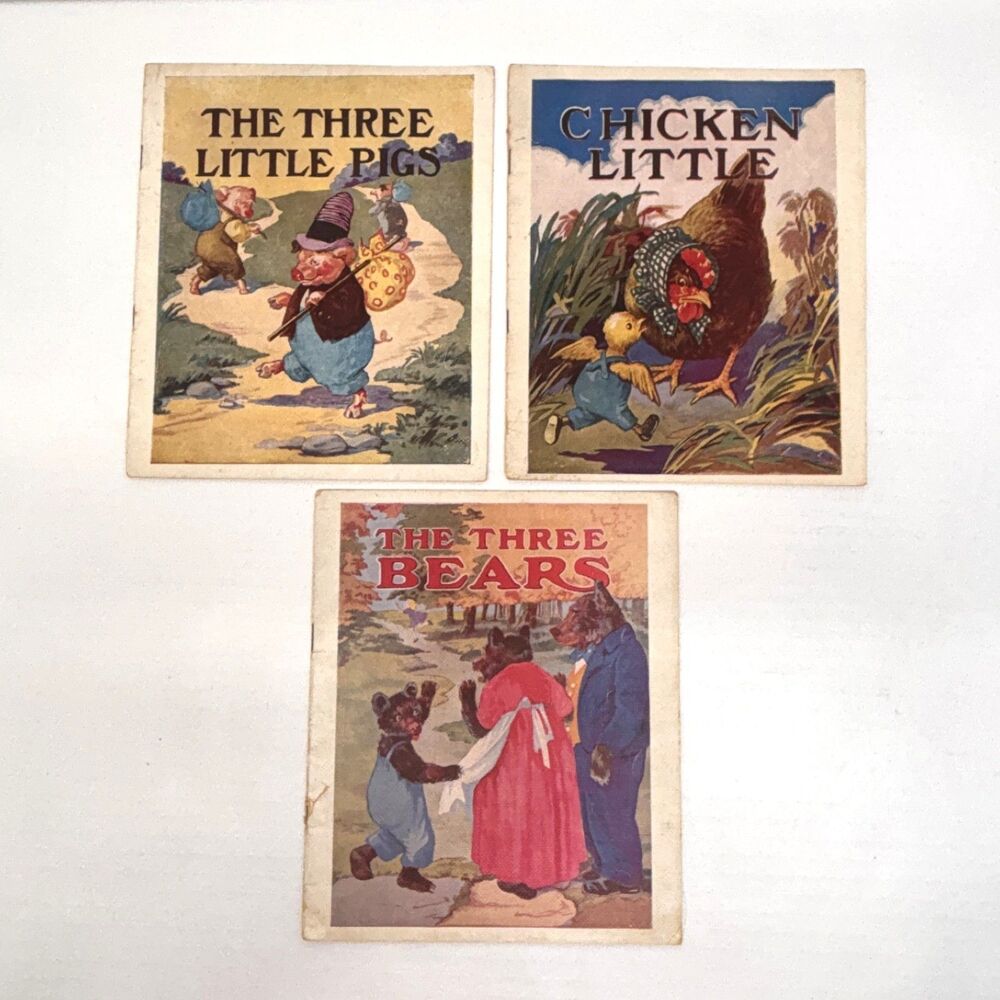 3 Vtg Children's Books - The Three Little Pigs, Chicken Little, The Three Bears